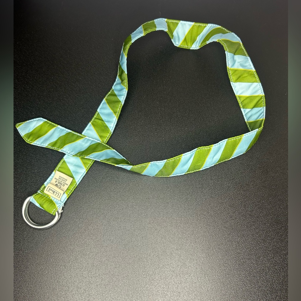 L.L. Bean Blue and Green Striped Belt